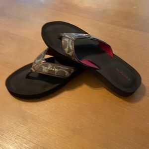 Coach Brown Leather Flip Flops